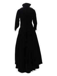 Three Velvet Pieces: One Two-Piece Dress Ensemble with Lace Collar, One Bodice, 1880s