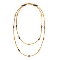 Mish, Yellow Gold, Tiger's Eye Quartz, and Diamond Necklace
