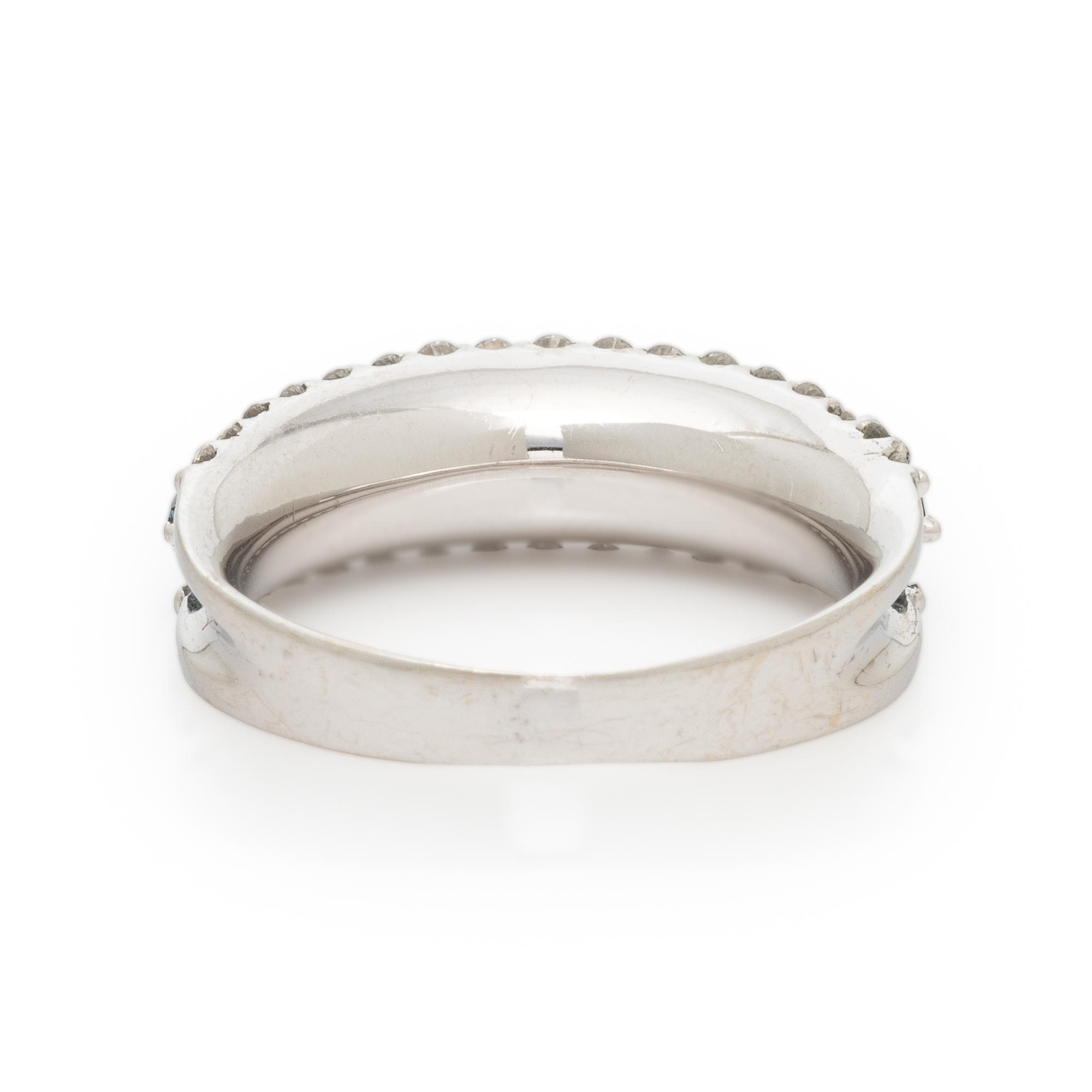Treated Blue Diamond, Diamond, and White Gold Ring