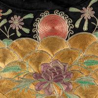 A Set of Chinese Navy Ground Embroidered Silk 'Crane' Jacket and Matching Pants, 19th Century 清晚期 石青地盤金綉團鶴紋女褂褲一套
