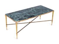 A Brass and Marble Low Table in the Style of Maison Jansen