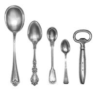 A Group of American Silver Articles, Various Makers, comprising a set of six teaspoons, a set of 11 cream soup spoons, and others; 29 i
