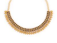 HIGH KARAT GOLD AND BLUE STONE NECKLACE