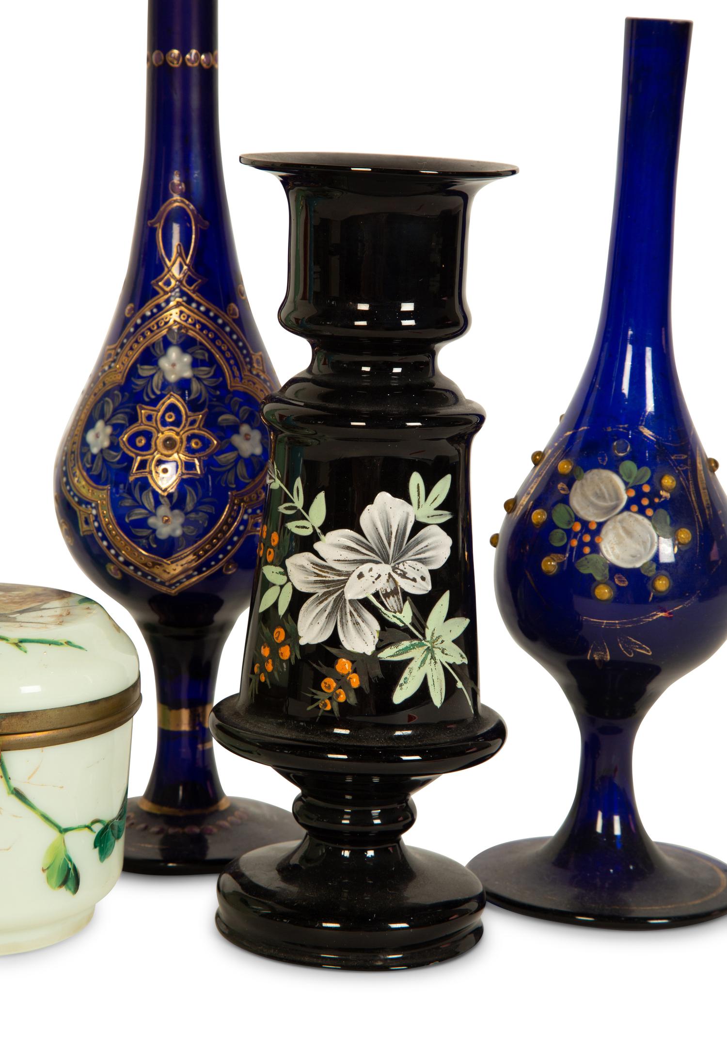 Eight French Opaline Glass Articles