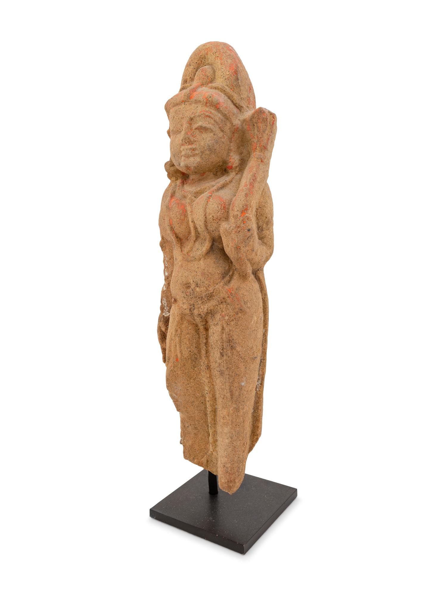 An Indian Sandstone Figure of a Female Deity