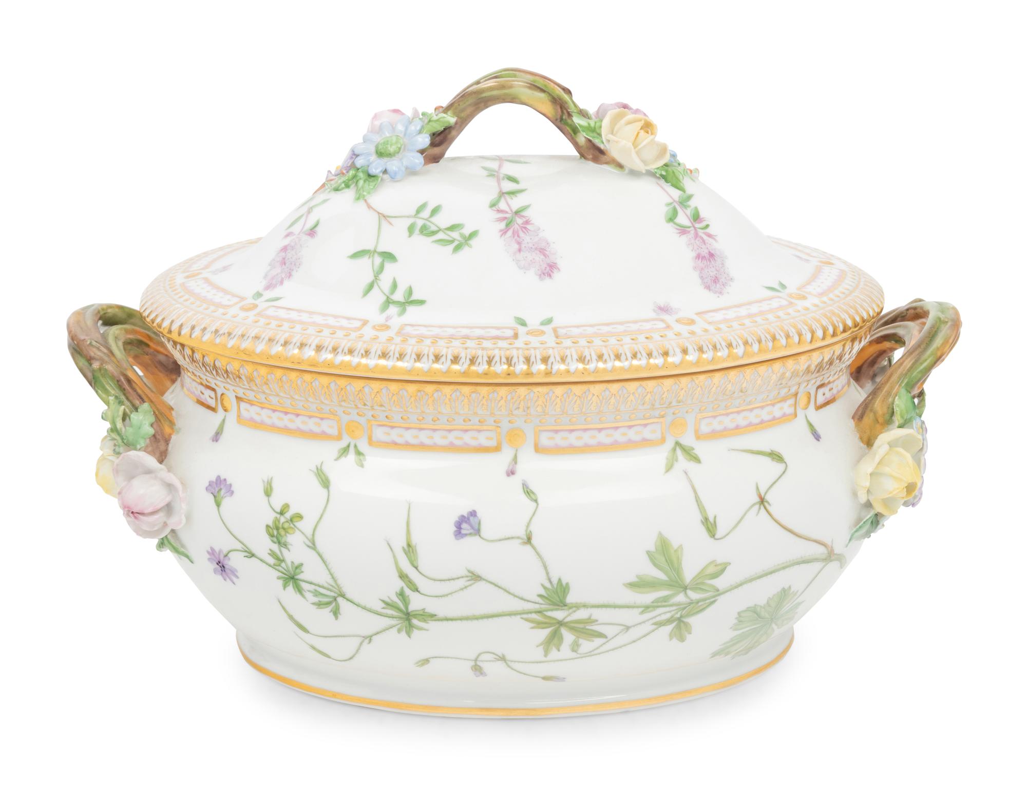 A Royal Copenhagen Flora Danica Porcelain Tureen