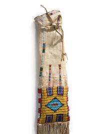 Sioux Beaded Hide Tobacco Bag