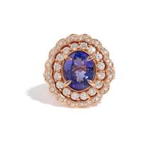 TANZANITE AND DIAMOND RING