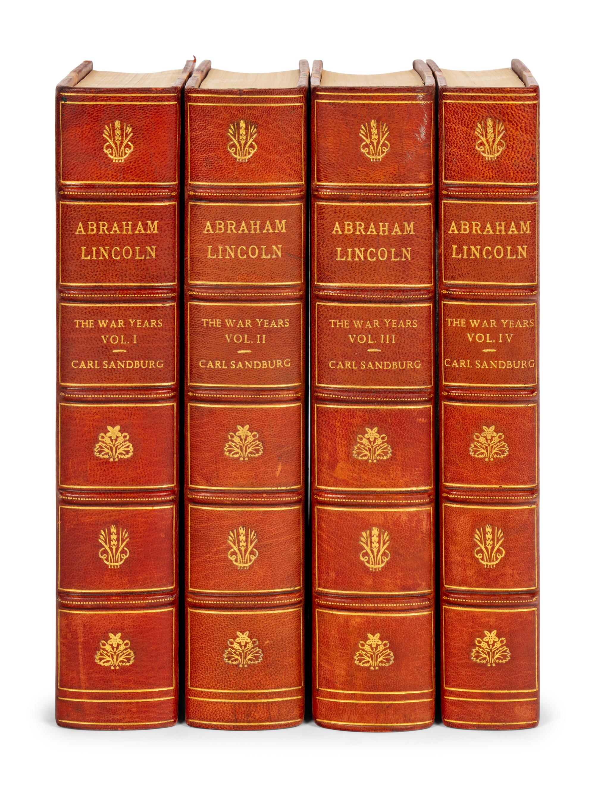 [LINCOLN] -- SANDBURG, Carl. Abraham Lincoln. The War Years . New York: Harcourt, Brace & Company, 1939.