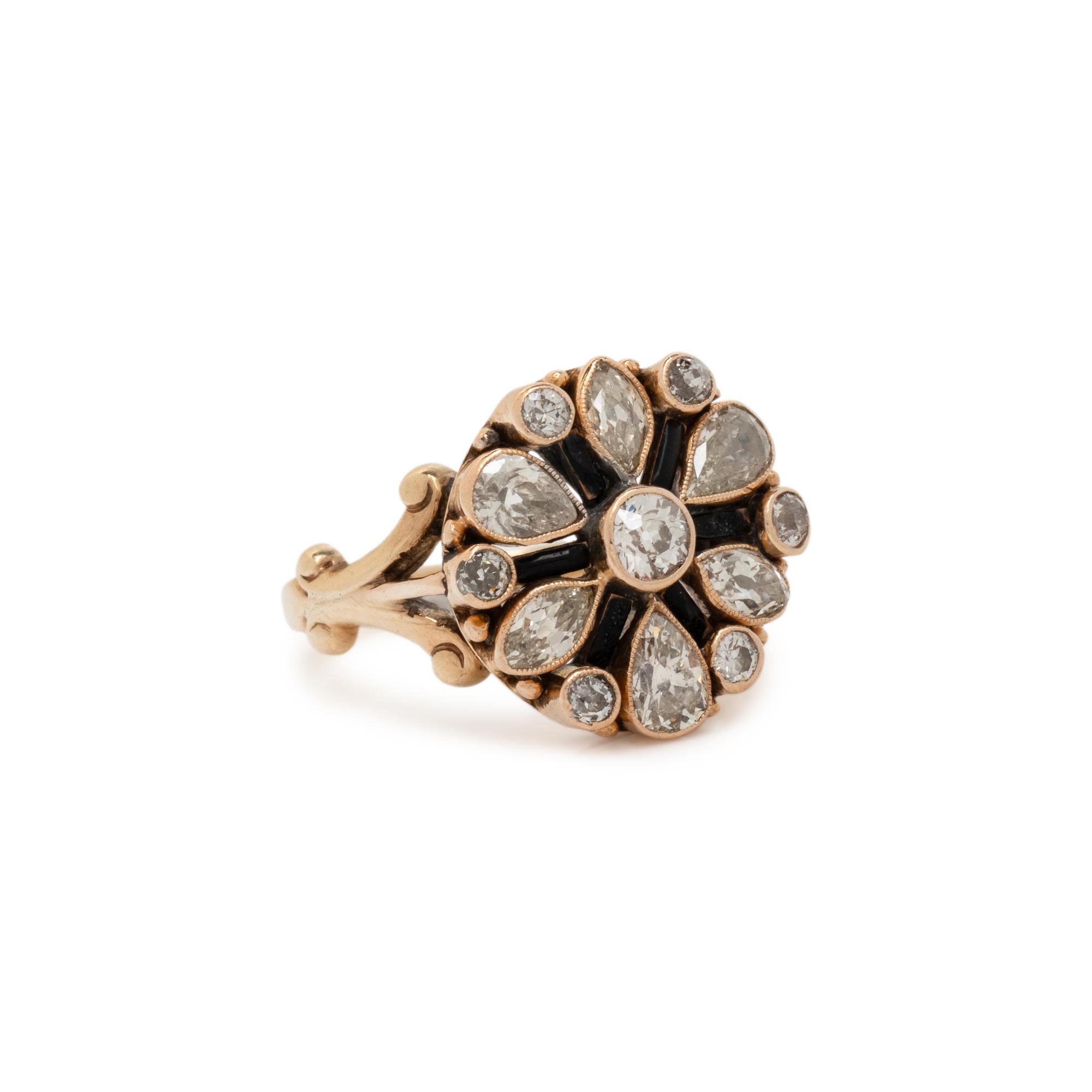 DIAMOND AND ENAMEL RING