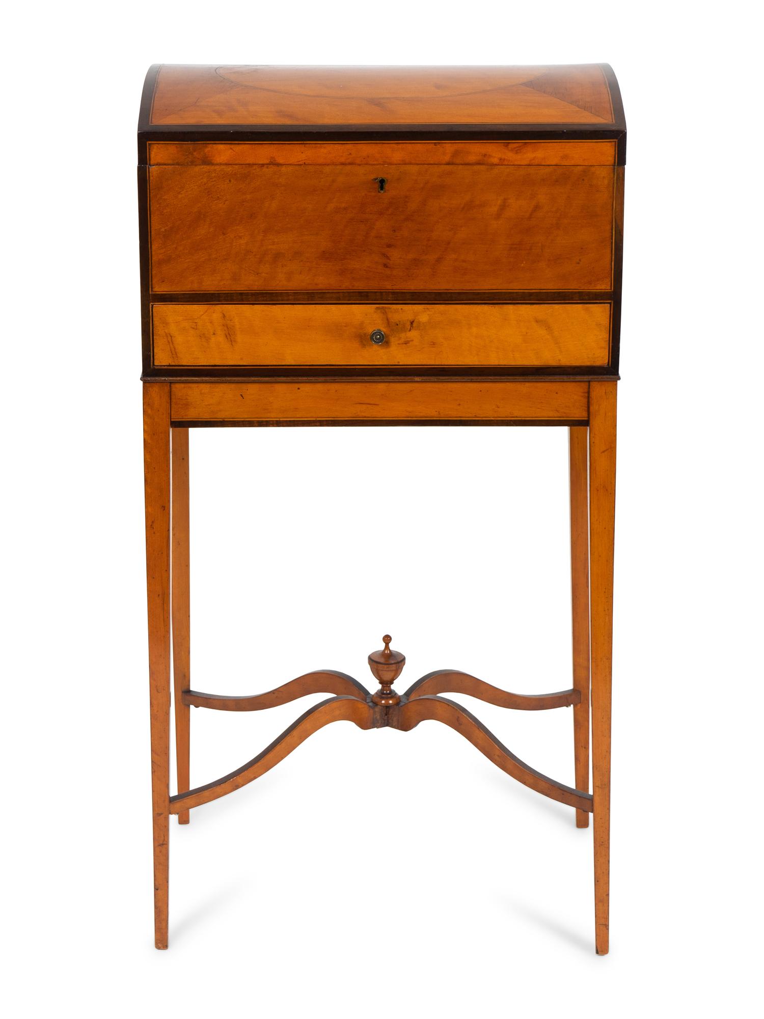 A George III Satinwood Sewing Chest on Stand — 19TH CENTURY