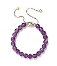 DAVID YURMAN, STERLING SILVER AND AMETHYST 'SPIRITUAL' BEAD BRACELET