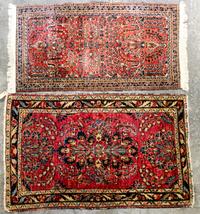 A Pair of Sarouk Wool Rugs 3 feet 11 3/4 x 2 feet 6 inches (largest). — EARLY TO MID 20TH CENTURY