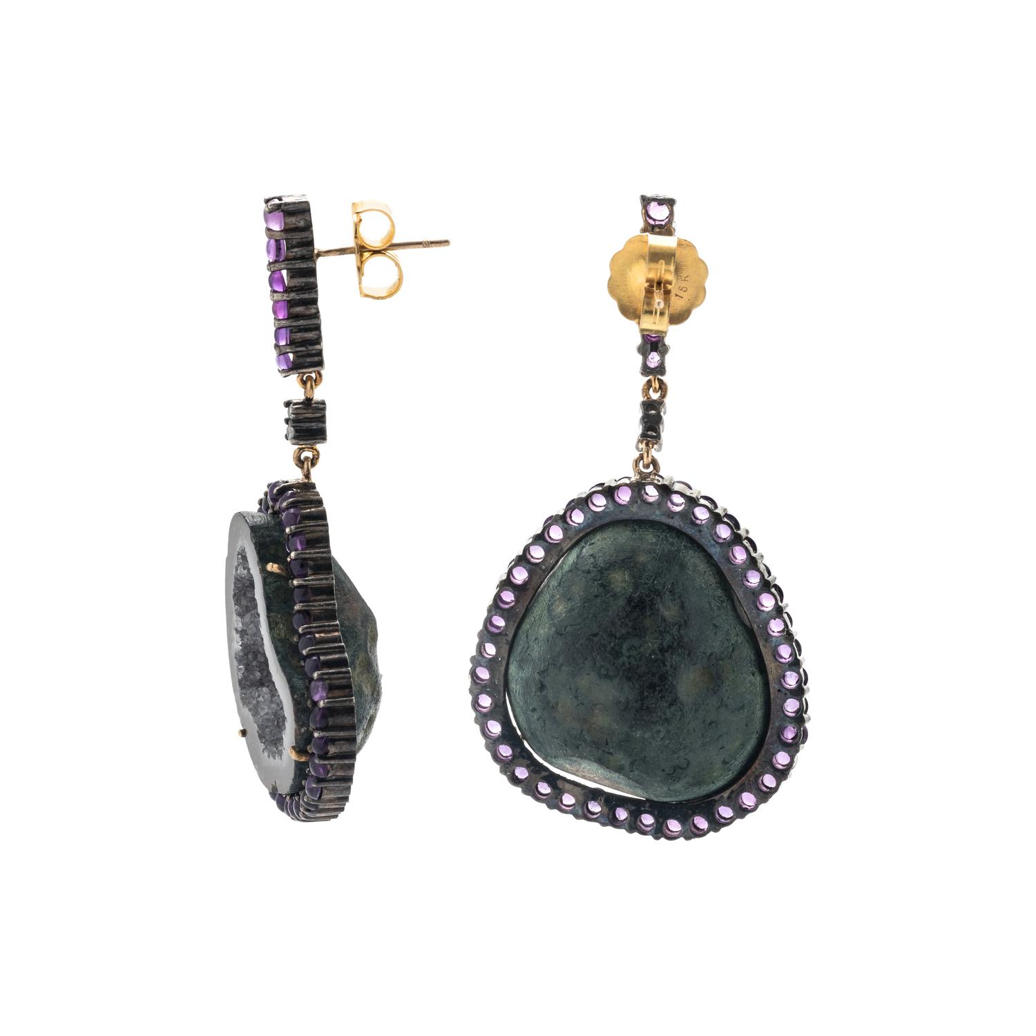 GEODE AND AMETHYST EARRINGS