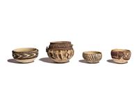 Four Chancay Polychrome Vessels