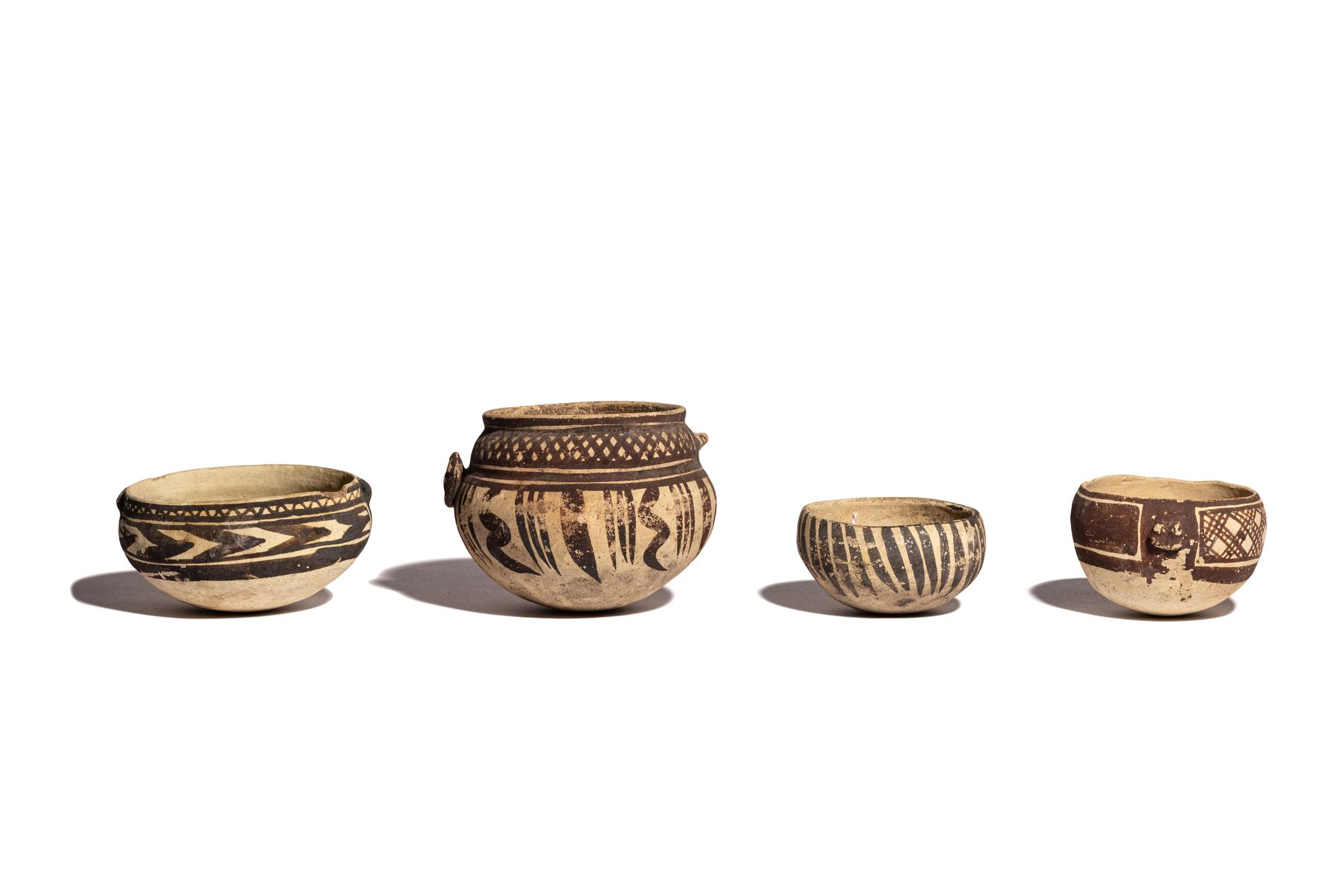 Four Chancay Polychrome Vessels