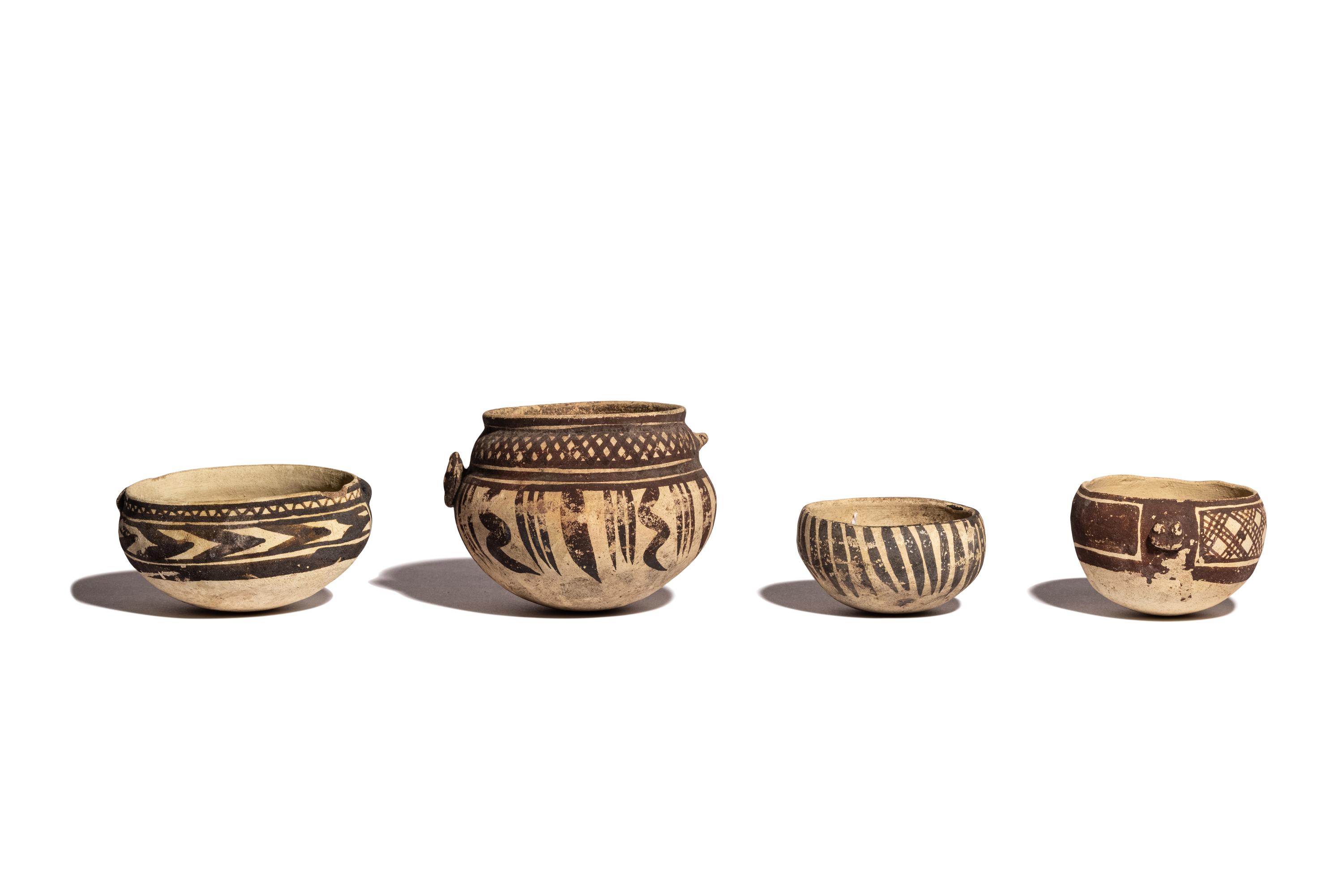Four Chancay Polychrome Vessels