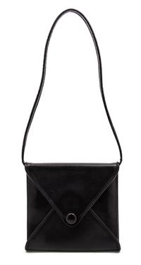 An Hermes Black Leather Penelope Envelope Bag, 10 x 9 1/2 x 1 1/2 inches.