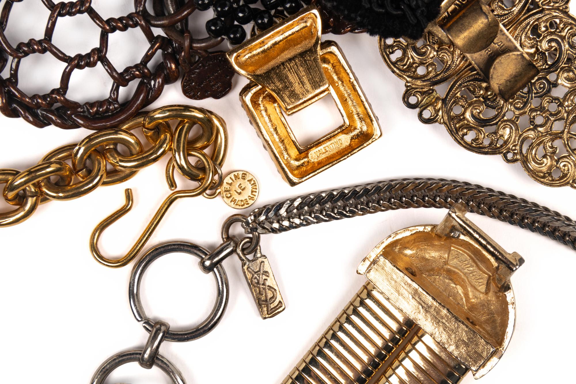 Six Designer Belts Including YSL, Valentino and Celine