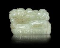 A Carved Celadon Jade Boulder