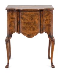 A Queen Anne Style Burl Walnut Dressing Table