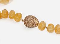 A Michele della Valle Fluted Carved Necklace with Diamond Clasp
