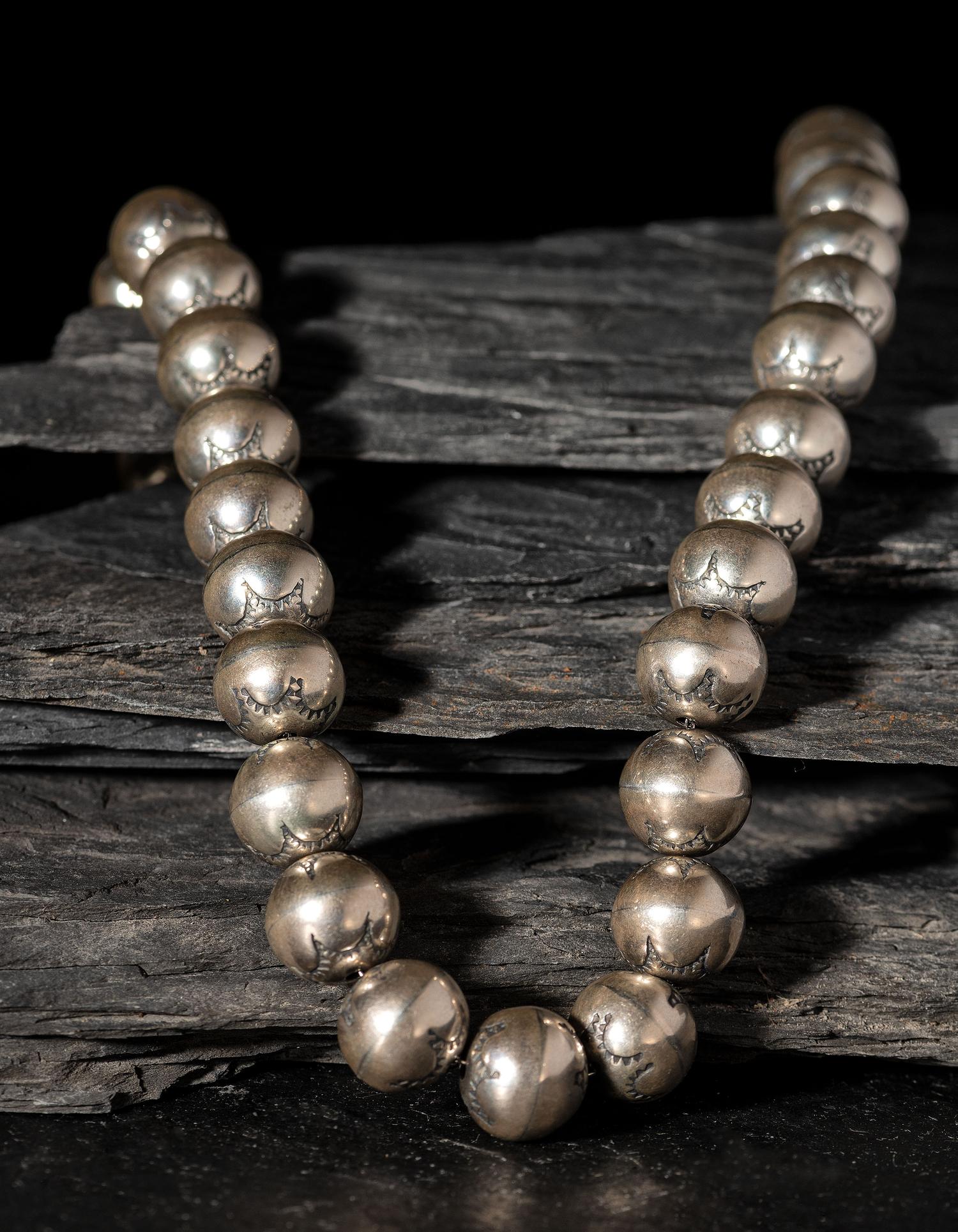 Navajo Silver Pearl Necklace