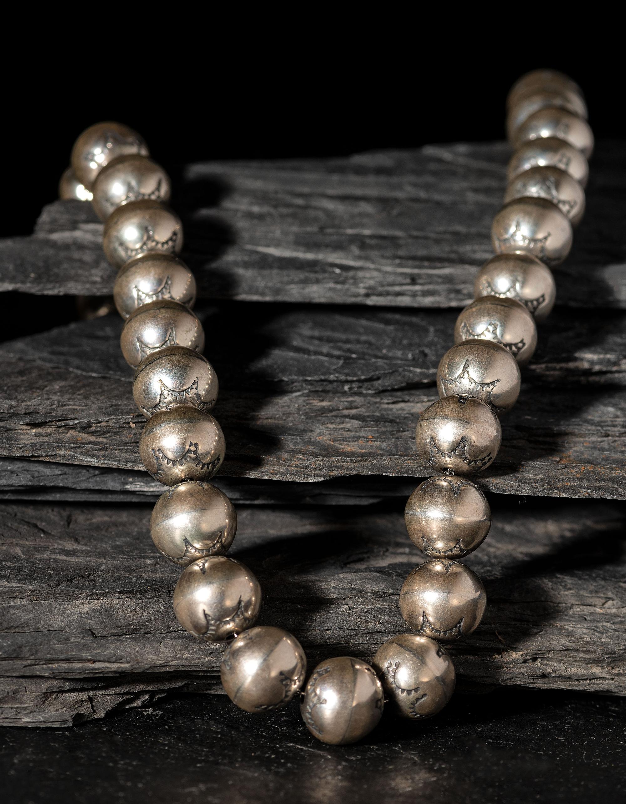 Navajo Silver Pearl Necklace