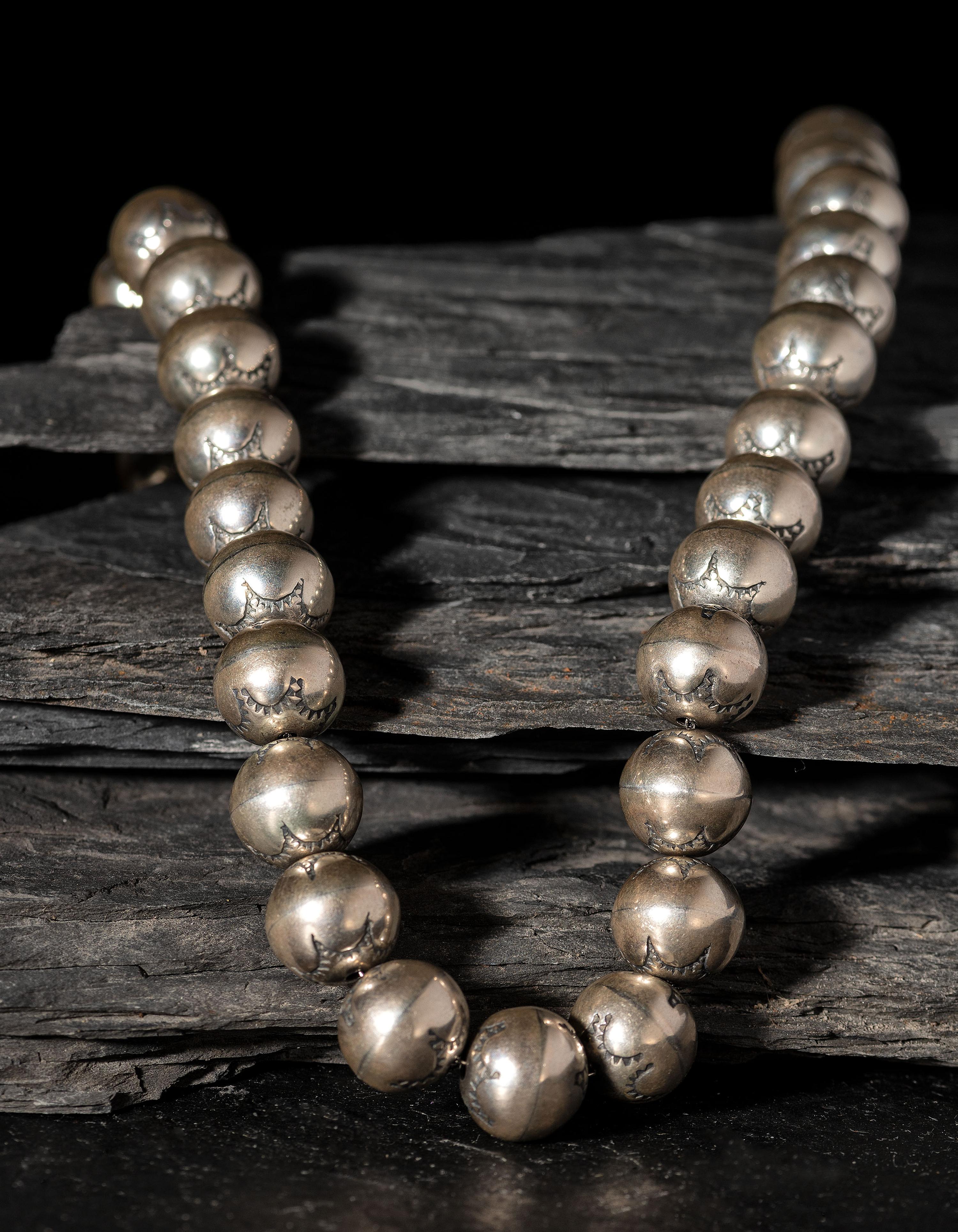 Navajo Silver Pearl Necklace