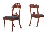 Three Regency Shell-Carved Mahogany Side Chairs