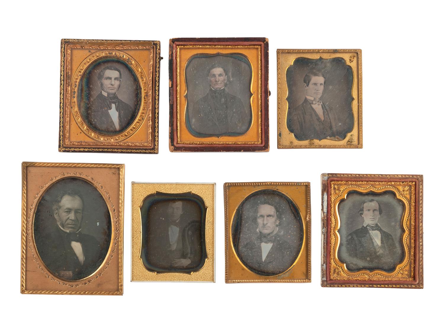 [EARLY PHOTOGRAPHY]. 24 quarter and sixth plate daguerreotypes of men of varying ages.