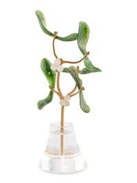 A Manfred Wild and Emil Becker Carved Rock Crystal, Nephrite and Hardstone Mistletoe Flower Study