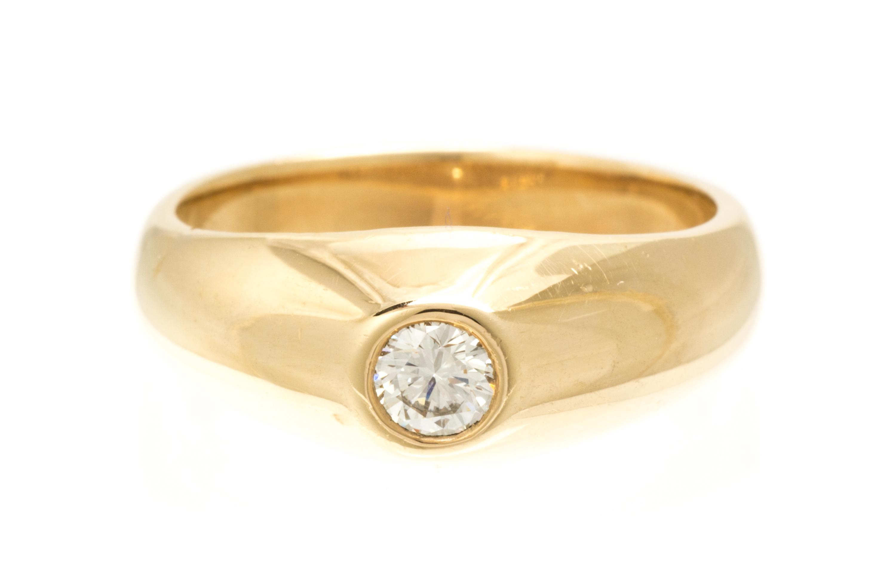 A 14 Karat Yellow Gold and Diamond Ring, 4.20 dwts.