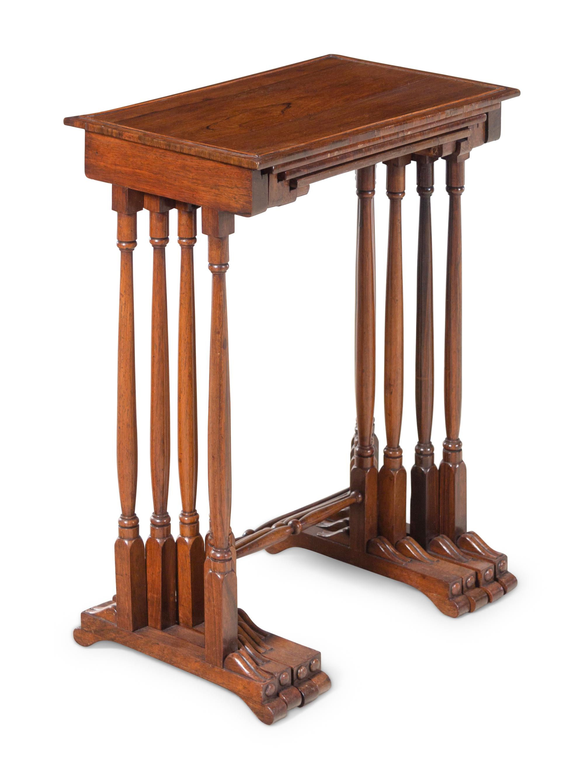 A William IV Rosewood Quartetto Nesting Table