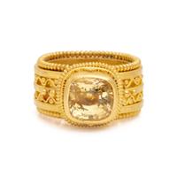 HIGH KARAT GOLD AND YELLOW SAPPHIRE RING