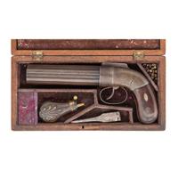 Early Transition Dragoon Sized Cased Allen & Thurber Pepperbox