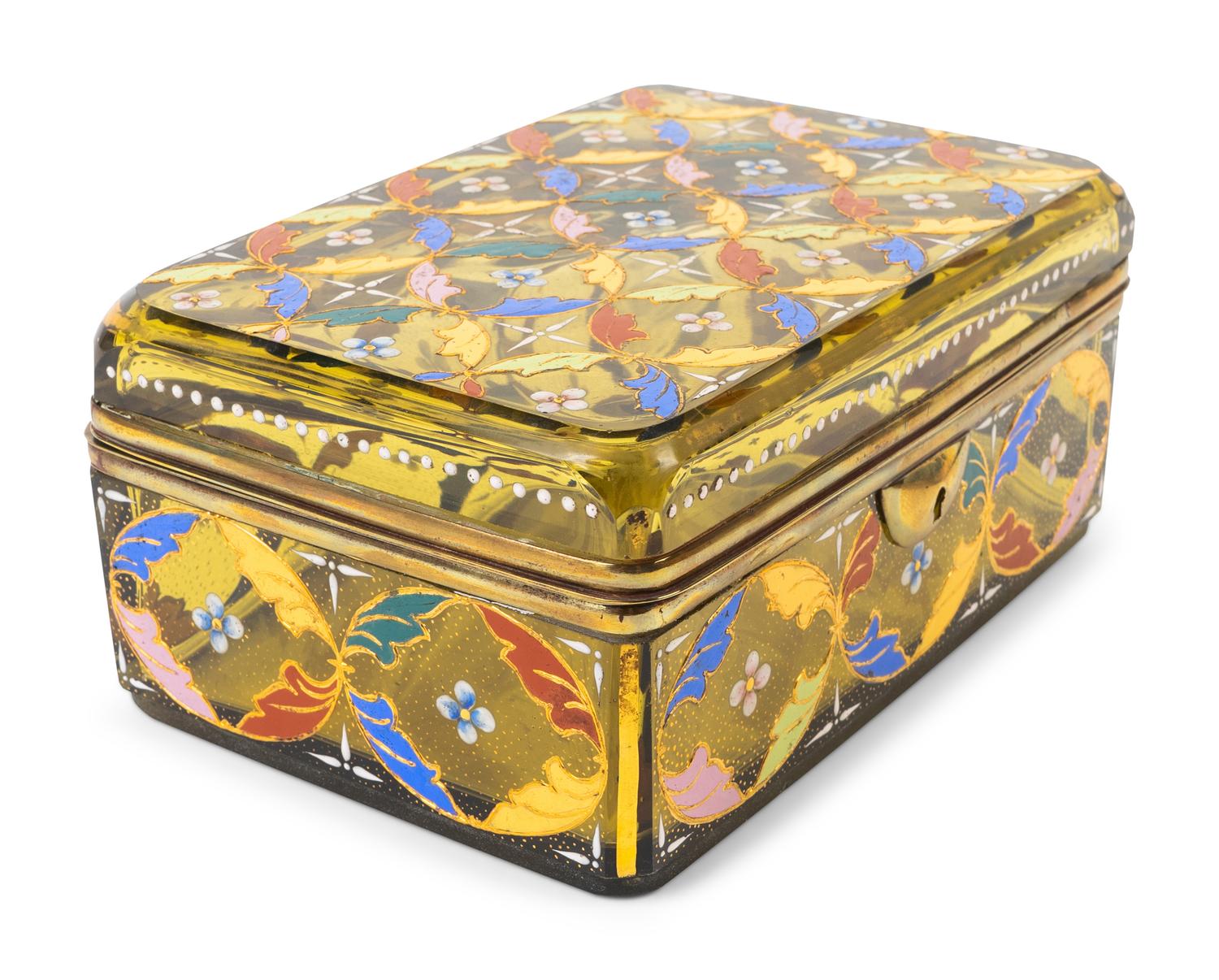A Continental Enameled Glass Box — EARLY 20TH CENTURY