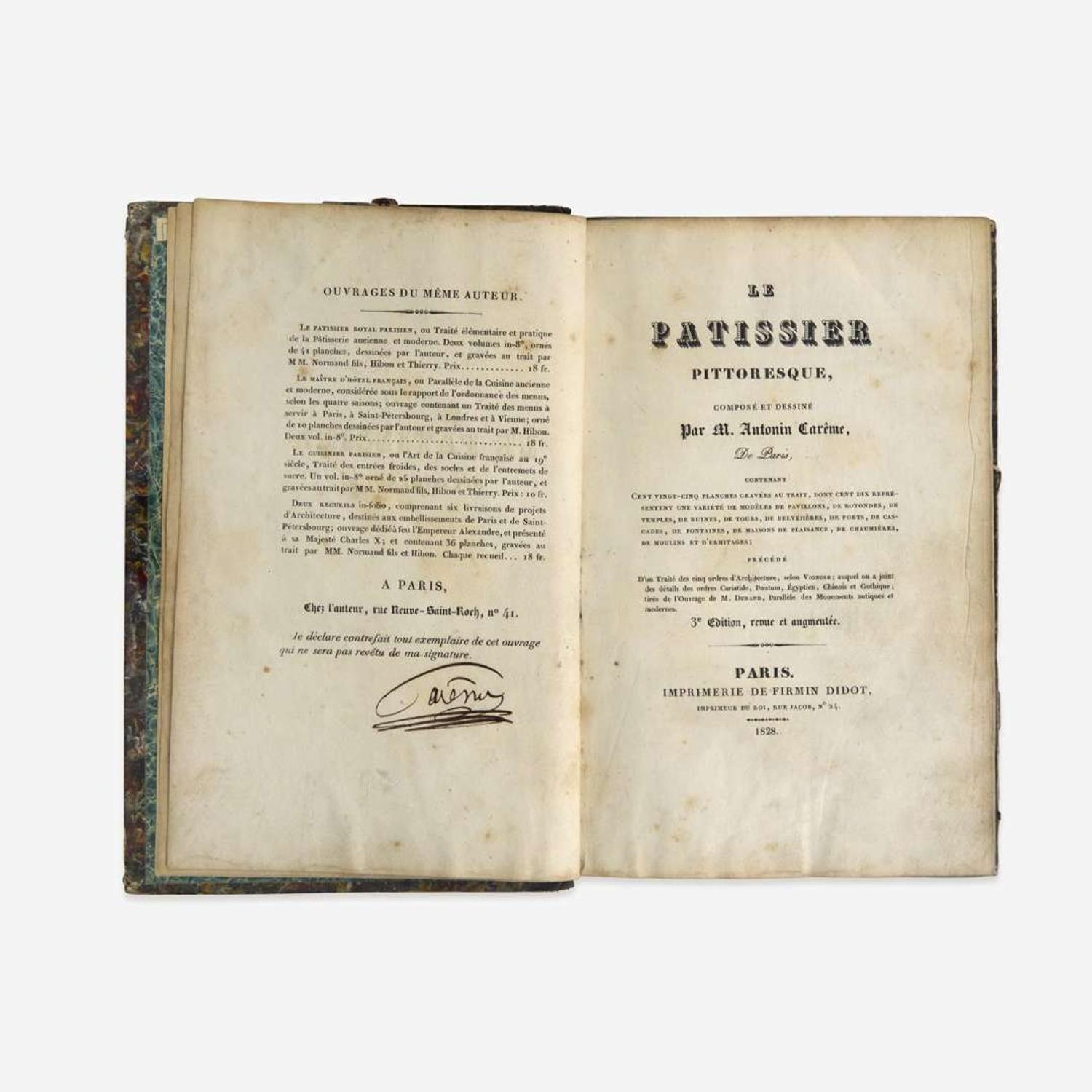 [Food & Drink] Carême, Antoine Group of 3 French Cookbooks