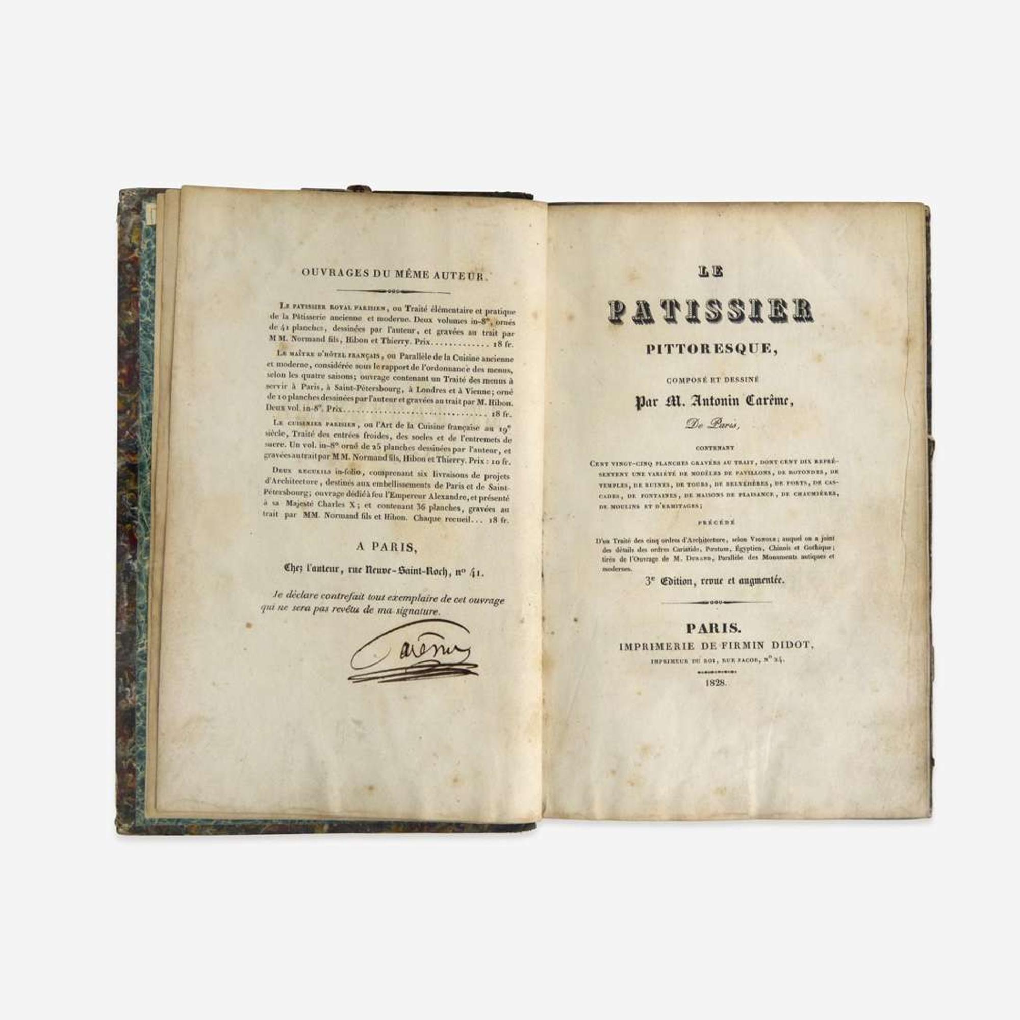 [Food & Drink] Carême, Antoine Group of 3 French Cookbooks