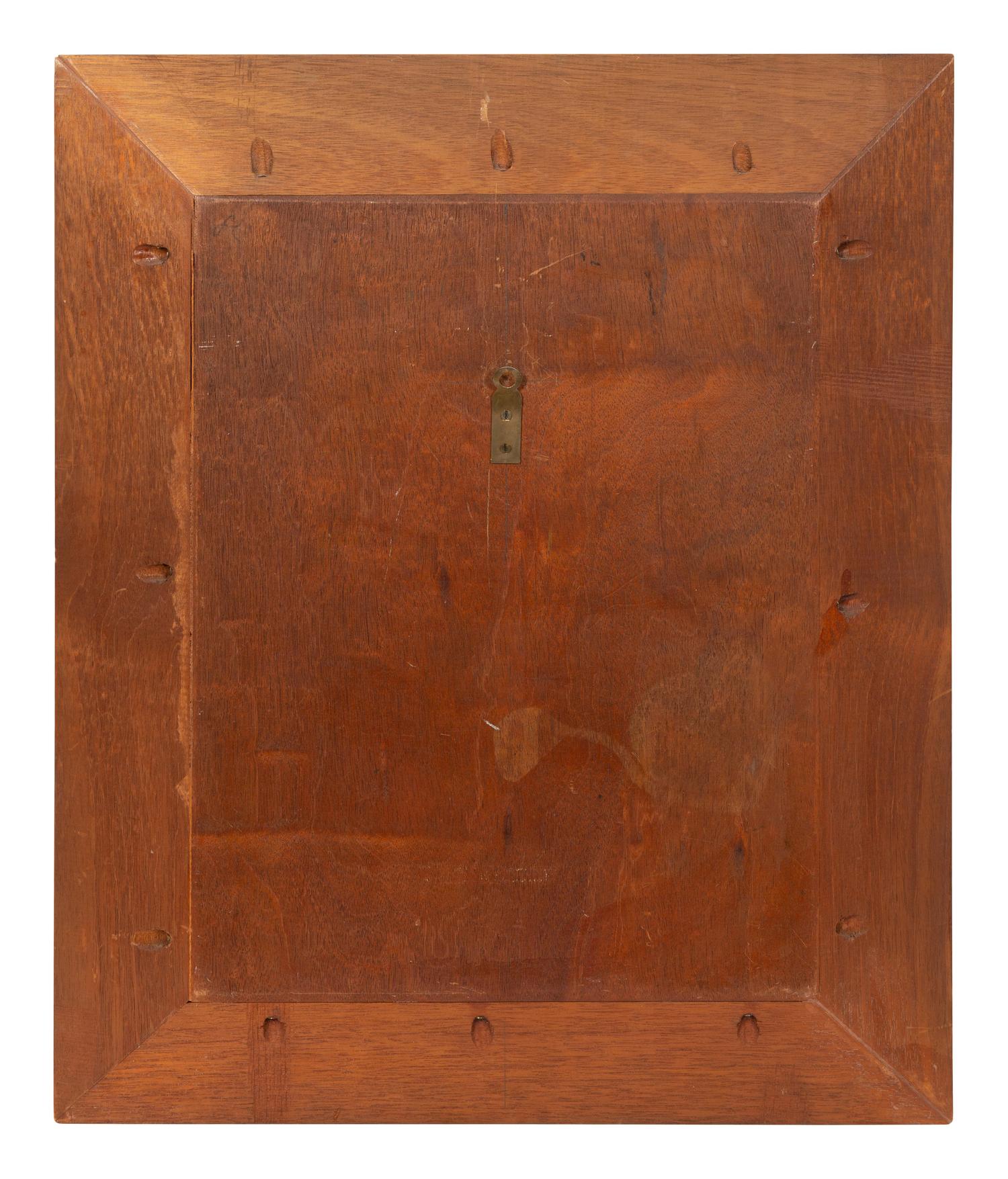 A Continental Carved Wood Panel of Spread Winged Crowned Eagle