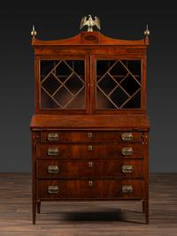 A Federal Inlaid Mahogany Secretary Bookcase