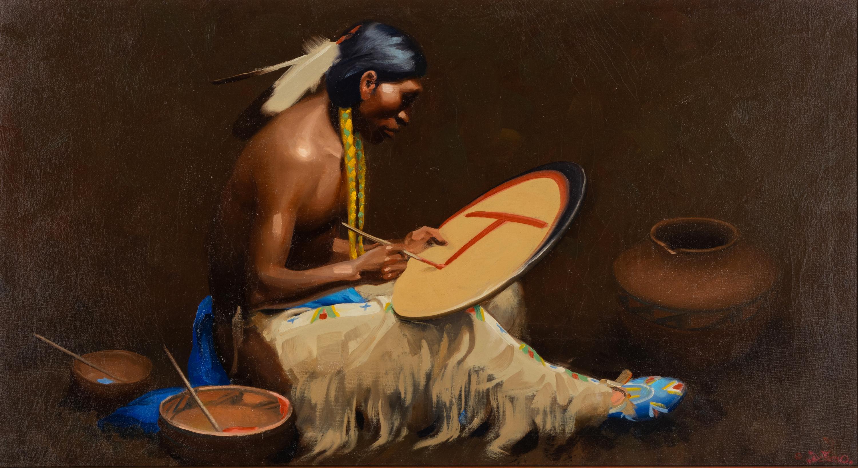 Gerard Curtis Delano (American, 1890-1972) — Painting the Shield