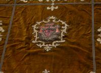 A French Embroidered Velvet Armorial Wall Hanging — 19TH CENTURY