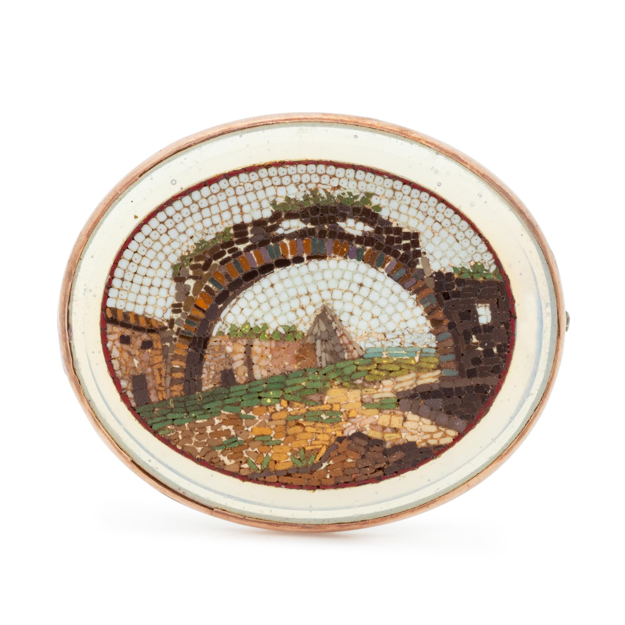 ARCHAEOLOGICAL REVIVAL, MICROMOSAIC BROOCH