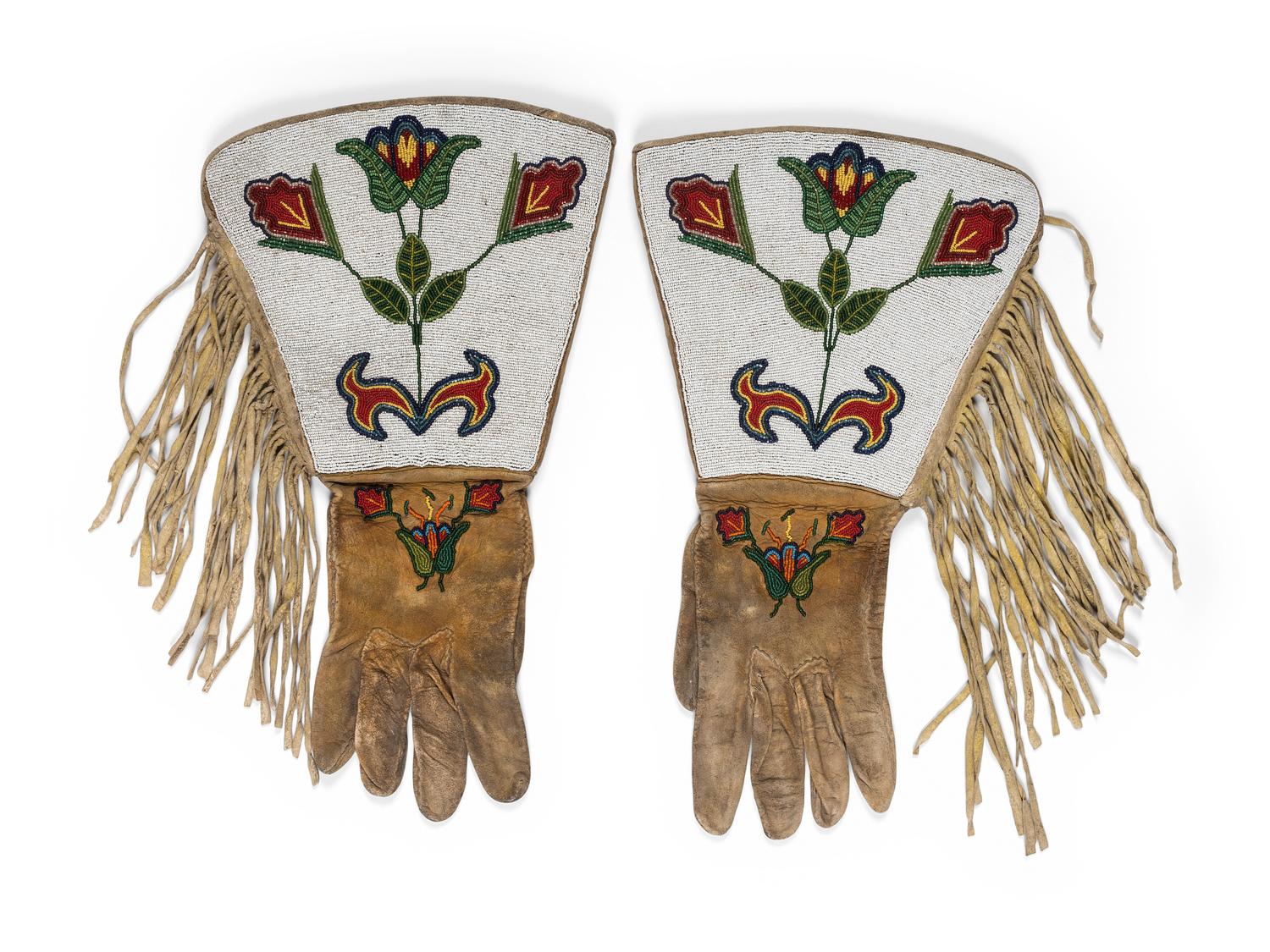 Plateau Beaded Hide Gauntlets