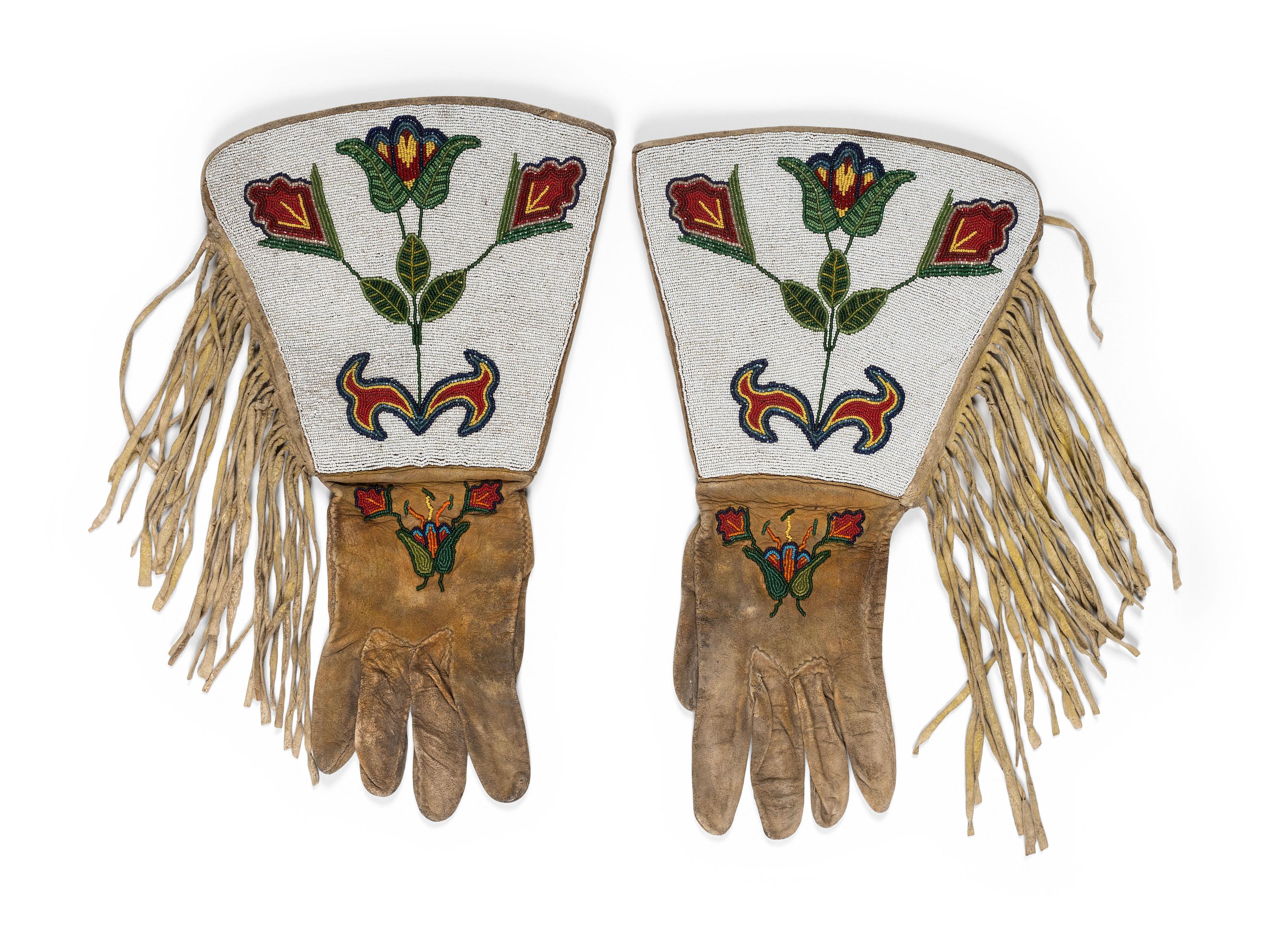 Plateau Beaded Hide Gauntlets