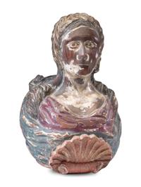 An American Carved and Painted Pine Nautical Figurehead