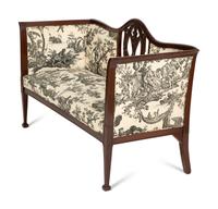 A Hepplewhite Style Carved Mahogany Settee