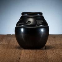 Carved Blackware Pottery Jar