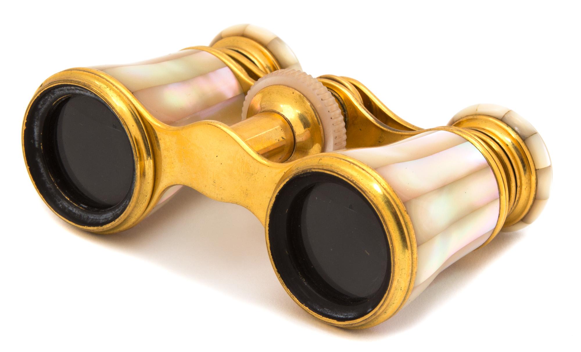A Pair of Le Maire Fabi Mother-of-Pearl and Brass Opera Glasses — PARIS, 20TH CENTURY